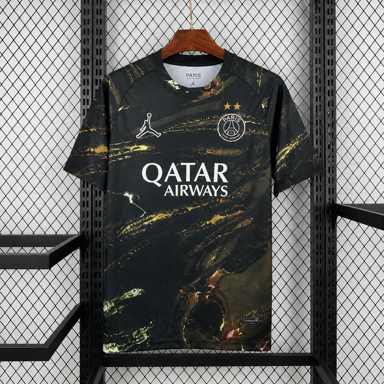 Maillot PSG 2 Étoiles Noir