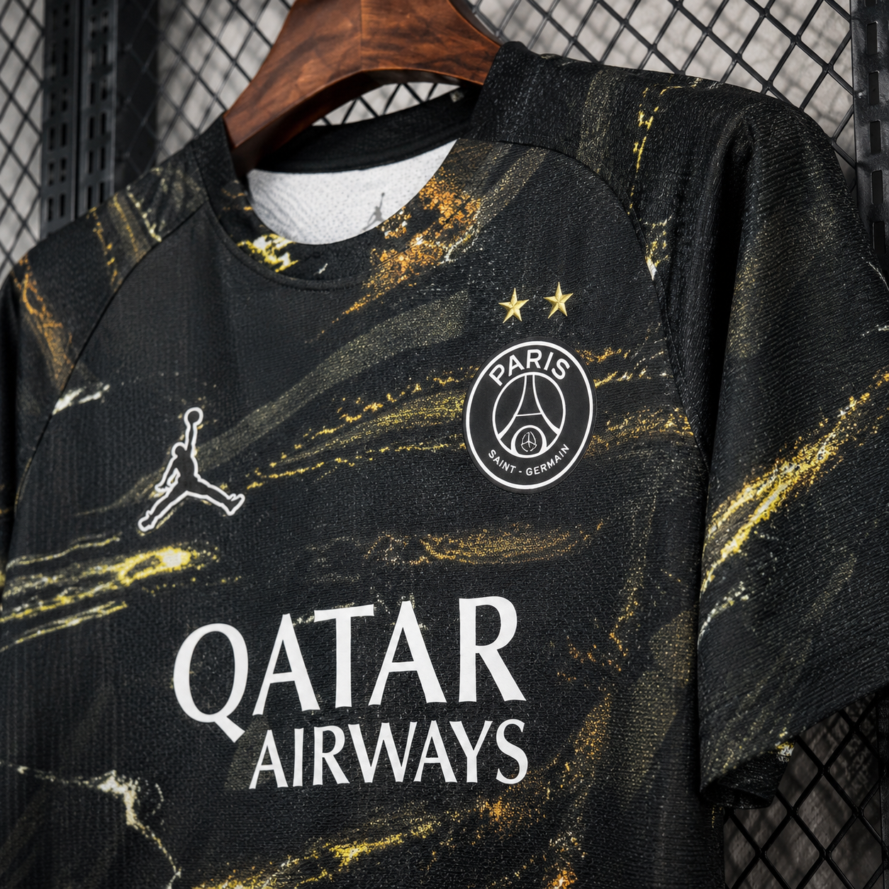 Maillot PSG 2 Étoiles Noir